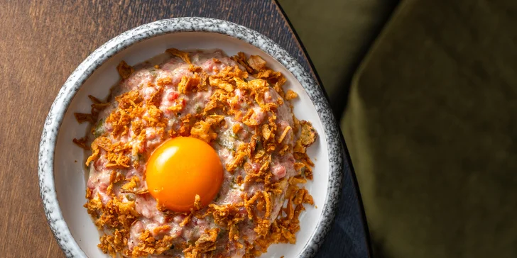 Lahodný hovädzí tatarák alebo dvojchodové degustačné menu pre 1 osobu