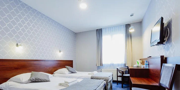 Moderný hotel uprostred zelene so skvelou dostupnosťou do centra Krakova: raňajky v cene