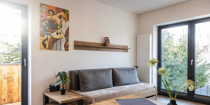 Pobyt v moderných apartmánoch len na skok od aquaparku: Neobmedzený wellness v cene