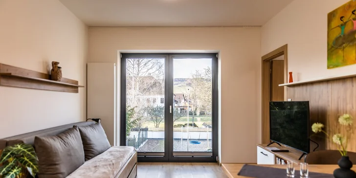 Pobyt v moderných apartmánoch len na skok od aquaparku: Neobmedzený wellness v cene