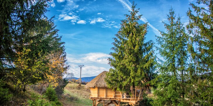 Dobrodružný pobyt v domčeku na strome uprostred tichej prírody pri Brezne