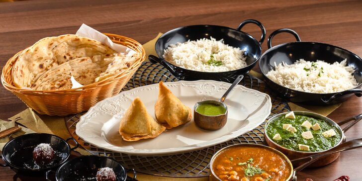 Indické špeciality, degustačné, vegetariánske a mäsové menu