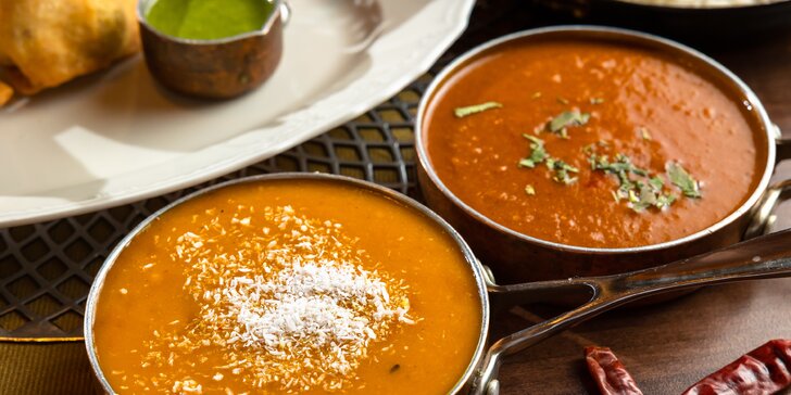 Indické špeciality, degustačné, vegetariánske a mäsové menu