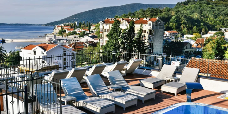 Kotorský záliv v Čiernej Hore: 4* hotel pri mori, raňajky a neobmedzený wellness so strešným bazénom