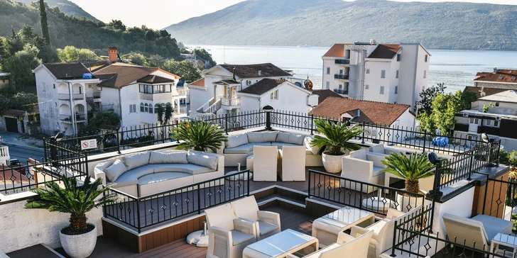 Kotorský záliv v Čiernej Hore: 4* hotel pri mori, raňajky a neobmedzený wellness so strešným bazénom