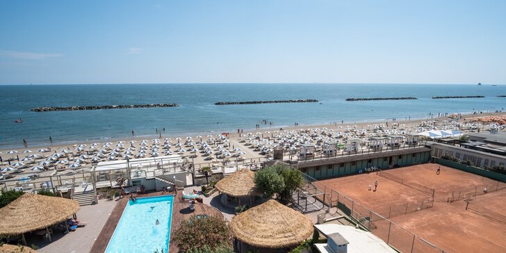 Leto v talianskej Ravenne: hotel pri mori, plná penzia, neobmedzené nápoje, vonkajší bazén, wellness a zábava