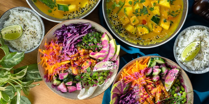 Buddha Bowl, Yellow Curry alebo otvorené vouchery na konzumáciu jedál a nápojov v About coffee&food