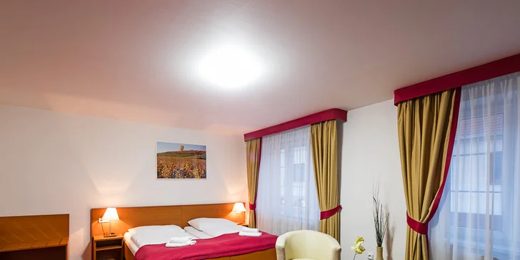 Dovolenka pod Pálavou: raňajky či polpenzia a wellness so 4 druhmi sáun i vírivkou