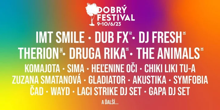 1-dňová alebo 2-dňová vstupenka na DOBRÝ FESTIVAL 2023