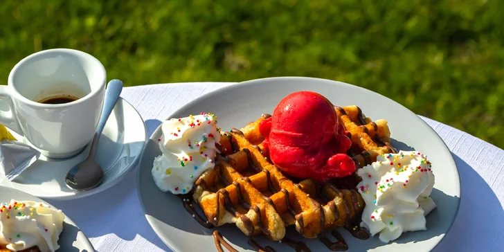 Pochúťky z Gugu: Kopčeková zmrzlina, wafle s nutellou, koláč, popcorn, káva, Prosecco