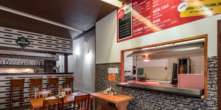 Pizza burger s hranolčekmi, XL pizza alebo mega veľká pizza s priemerom až 50 cm