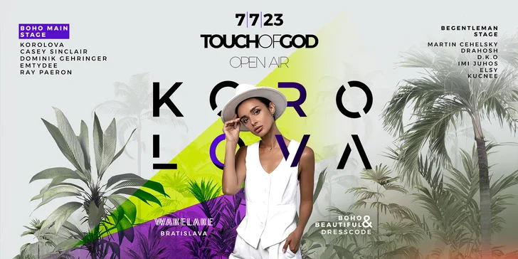 Open Air koncert Touch of God: DJ Korolova, Casey Sinclair a ďalší