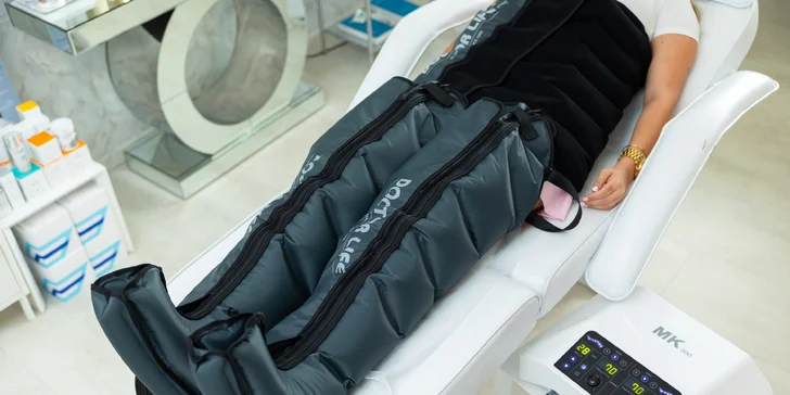 Stimulácia lymfatického obehu prístrojovou lymfodrenážou v ESTE MED, v ponuke aj výhodná permanentka