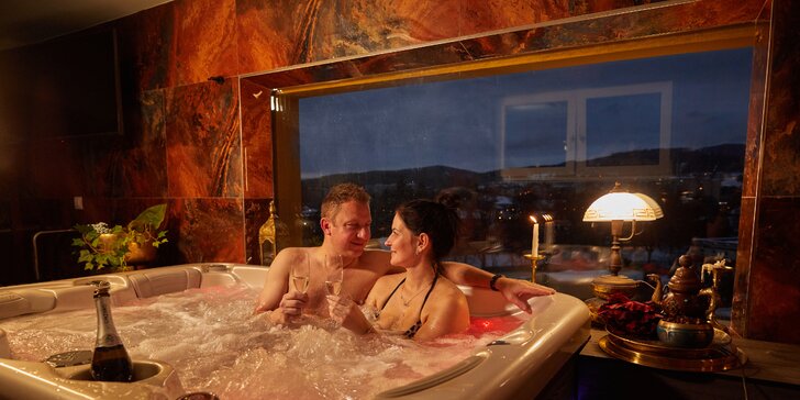 Božský súkromný relax v Rožnovských pivných kúpeľoch: romantický pobyt s polpenziou