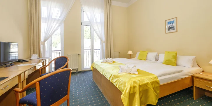 Relaxačný 4* pobyt v centre Karlových Varov: raňajky, polpenzia, wellness aj zľava na procedúry