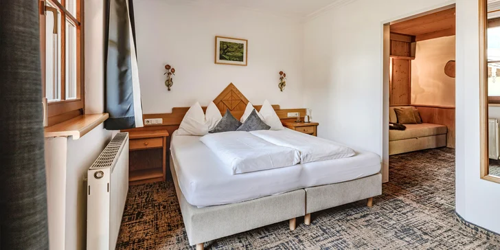 Aktívna dovolenka v rakúskych Alpách: hotel s polpenziou, fľaša prosecca, bazén aj privátny vstup do sauny