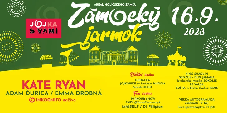 Zámocký jarmok v Holíči: Kate Ryan, JOJ hviezdy či Adam Ďurica