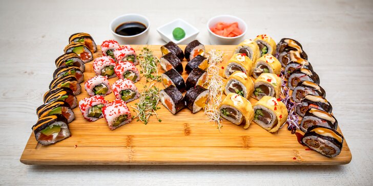 Špeciálny silvestrovský sushi set, 40 kúskov a fľaša sektu
