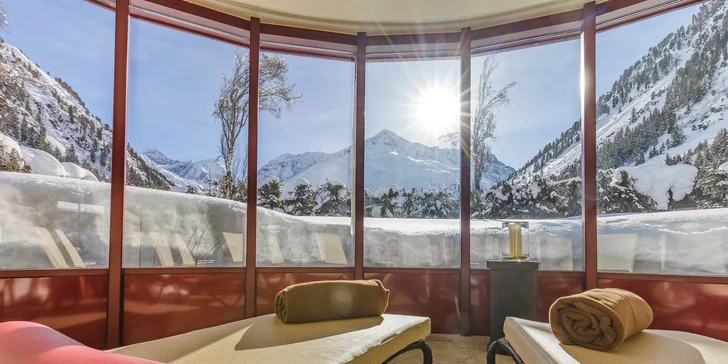 Pitztalský ľadovec: hotel v 1700 m n. m. s panoramatickým wellness, polpenzia s obedom