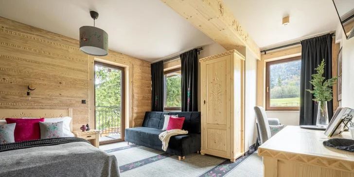 Nový pôvabný hotel v tichom prostredí Zakopaného s výhľadom na Tatry a turistickými chodníkmi hneď za hotelom