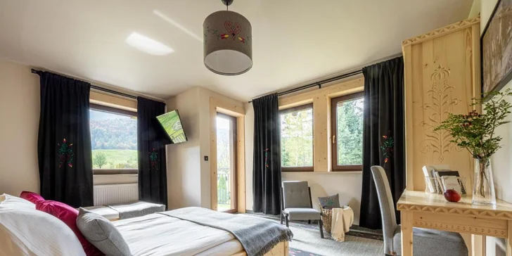 Nový pôvabný hotel v tichom prostredí Zakopaného s výhľadom na Tatry a turistickými chodníkmi hneď za hotelom