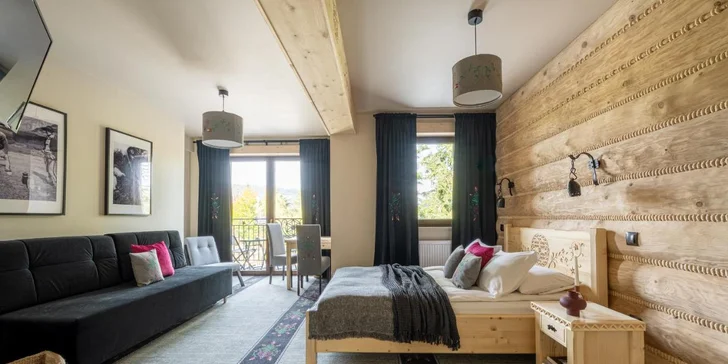 Nový pôvabný hotel v tichom prostredí Zakopaného s výhľadom na Tatry a turistickými chodníkmi hneď za hotelom