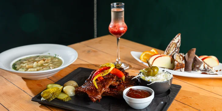 Lahodné 3-chodové menu s pivom alebo vínom pre 2 osoby