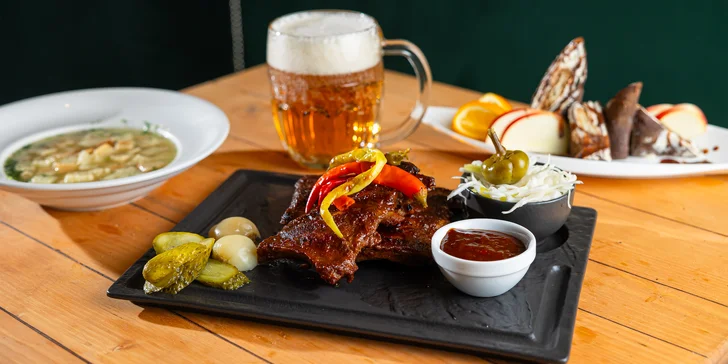 Lahodné 3-chodové menu s pivom alebo vínom pre 2 osoby