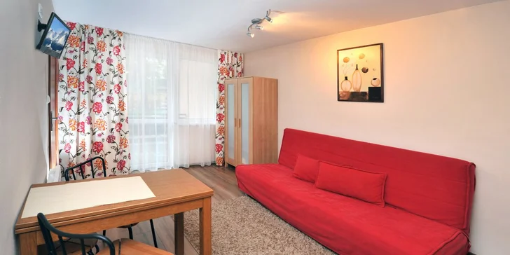 Oddych v útulnom štúdiu na úpätí Tatier: možnosť stravy, na skok aquapark aj turistické chodníky