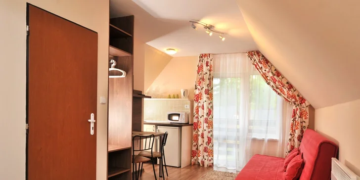 Oddych v útulnom štúdiu na úpätí Tatier: možnosť stravy, na skok aquapark aj turistické chodníky