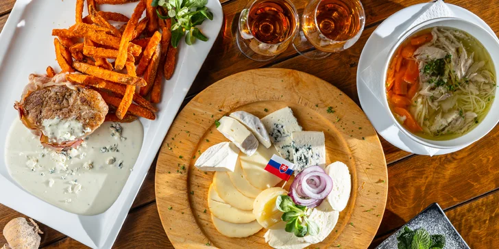 4-chodové menu pre dvoch s haluškami, lososom či panenkou