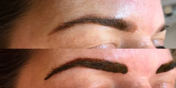 Permanentný makeup pier, obočia alebo horných liniek