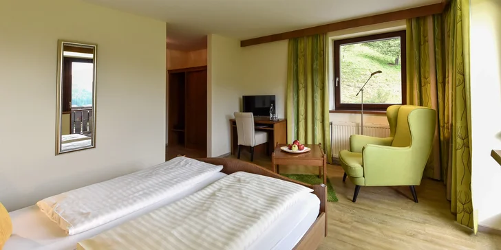 4* hotel v Alpách: polpenzia, wellness, zjazdovka pri hoteli a až 2 deti zdarma