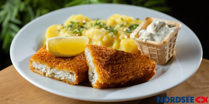 Nordsee: Vyprážaná aljašská treska so zemiakovým šalátom