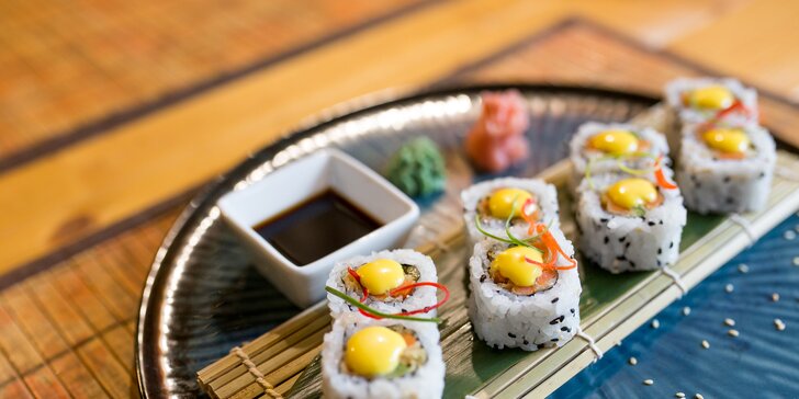 Sushi podľa vášho výberu s tigrími krevetami, rybou Unagi či lososom