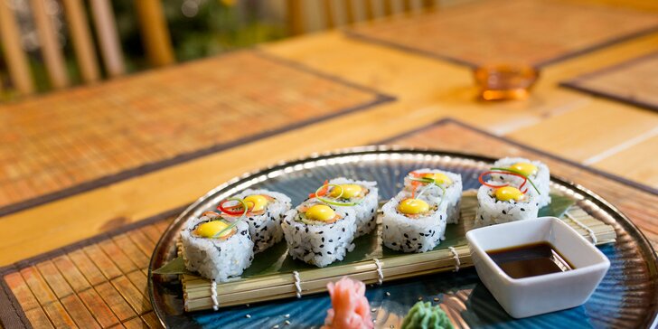 Sushi podľa vášho výberu s tigrími krevetami, rybou Unagi či lososom