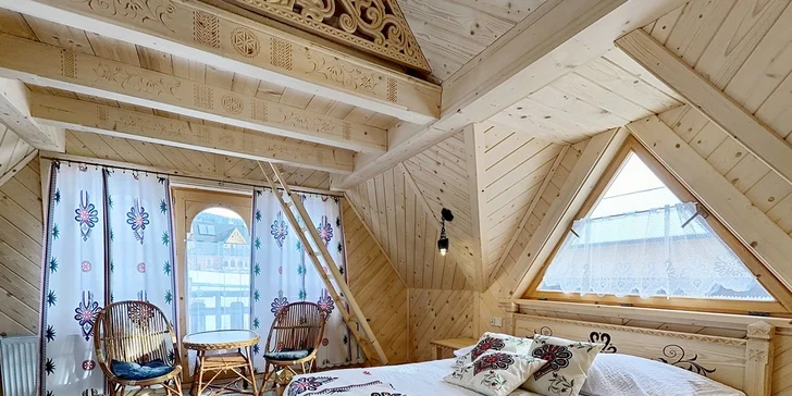 Štýlová drevená chata kúsok od Zakopaného: výhľad na Tatry, blízko termálnych kúpalísk