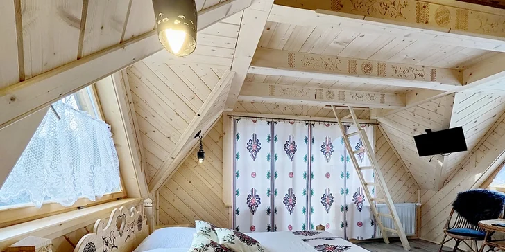 Štýlová drevená chata kúsok od Zakopaného: výhľad na Tatry, blízko termálnych kúpalísk