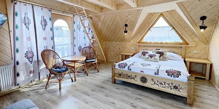 Štýlová drevená chata kúsok od Zakopaného: výhľad na Tatry, blízko termálnych kúpalísk