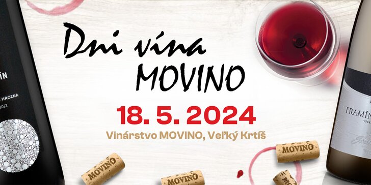Vínny pas na tradičné podujatie Dni vína MOVINO priamo vo vinárstve vo Veľkom Krtíši