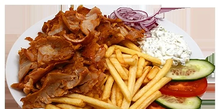 Kurací kebab s prílohou a Pepsi