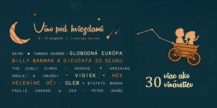 Festival Víno pod hviezdami: Vidiek, HEX, Billy Barman, Hrdza a iní