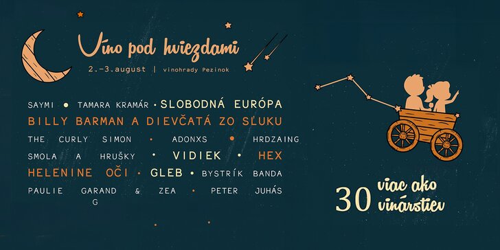 Festival Víno pod hviezdami: Vidiek, HEX, Billy Barman, Hrdza a iní
