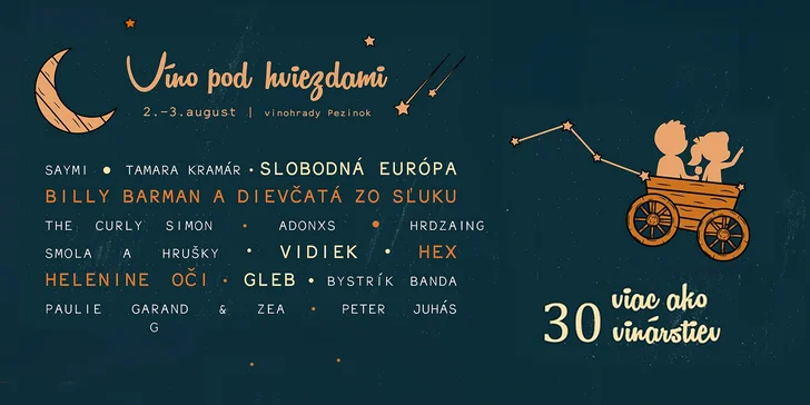 Festival Víno pod hviezdami: Vidiek, HEX, Billy Barman, Hrdza a iní
