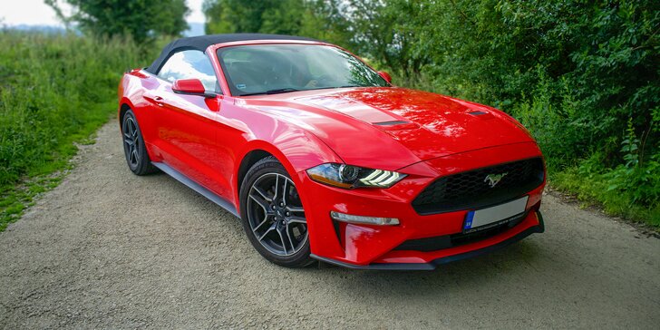 Prenájom vozidla FORD MUSTANG 2.3 V4 ECOBOOST CABRIO na 3 hodiny, 24 hodín alebo celý víkend