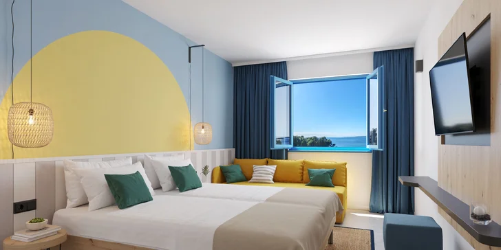 Dovolenka na ostrove Krk: hotel pri pláži a aquaparku, neobmedzene bazén, vírivka aj zábavné atrakcie