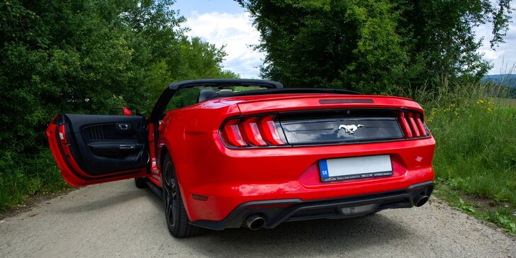 Prenájom vozidla FORD MUSTANG 2.3 V4 ECOBOOST CABRIO na 3 hodiny, 24 hodín alebo celý víkend