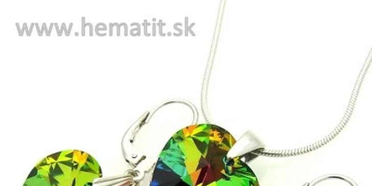 25 eur za súpravu šperkov SWAROVSKI ELEMENT v rhódiovanom striebre. Prejavte lásku nežnej polovičke a darujte jej srdce v podobe luxusného krištáľu s VALENTÍNSKOU zľavou 54%!