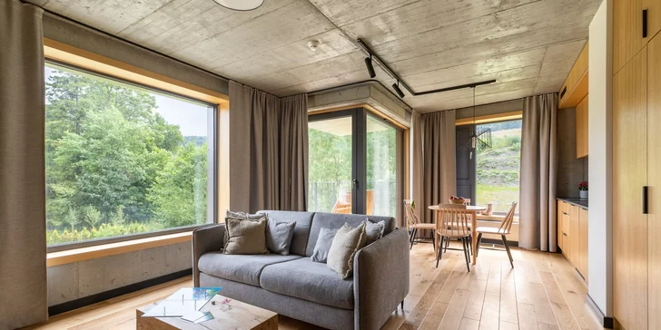 Apartmány priamo pri vrchu Szczyrk: neobmedzený vstup do wellness, víno aj raňajky