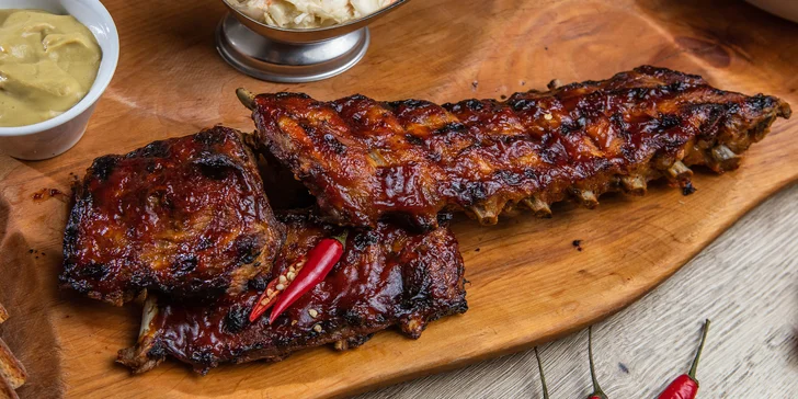 Kráľovské pečené bravčové rebrá v BBQ marináde, 500g/1000g